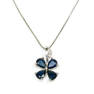 Jewelry Pendant Necklace Sapphire 0.7ct White Gold 2339715
